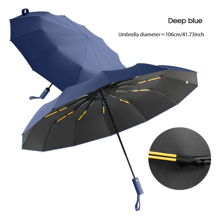 The Brelly Shield — Reinforced 24-Bone Umbrella